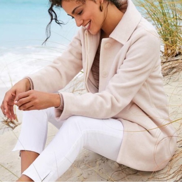 Soft Surroundings Jackets & Blazers - Soft Surroundings Torrente Fleece Hooded Jacket Coat Cream Ivory  Medium
